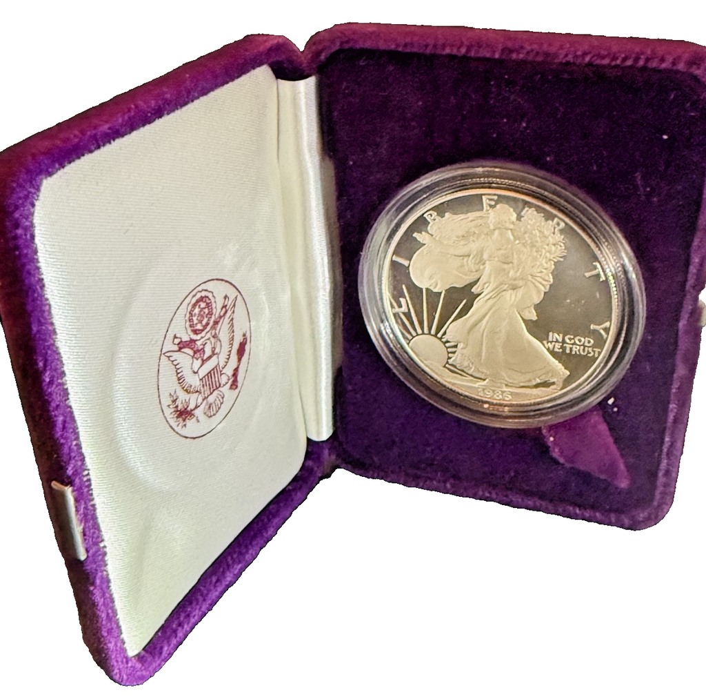 U.S. Mint 1986 American Eagle Proof 1 oz .999 Silver Coin w/ Box & Certificate