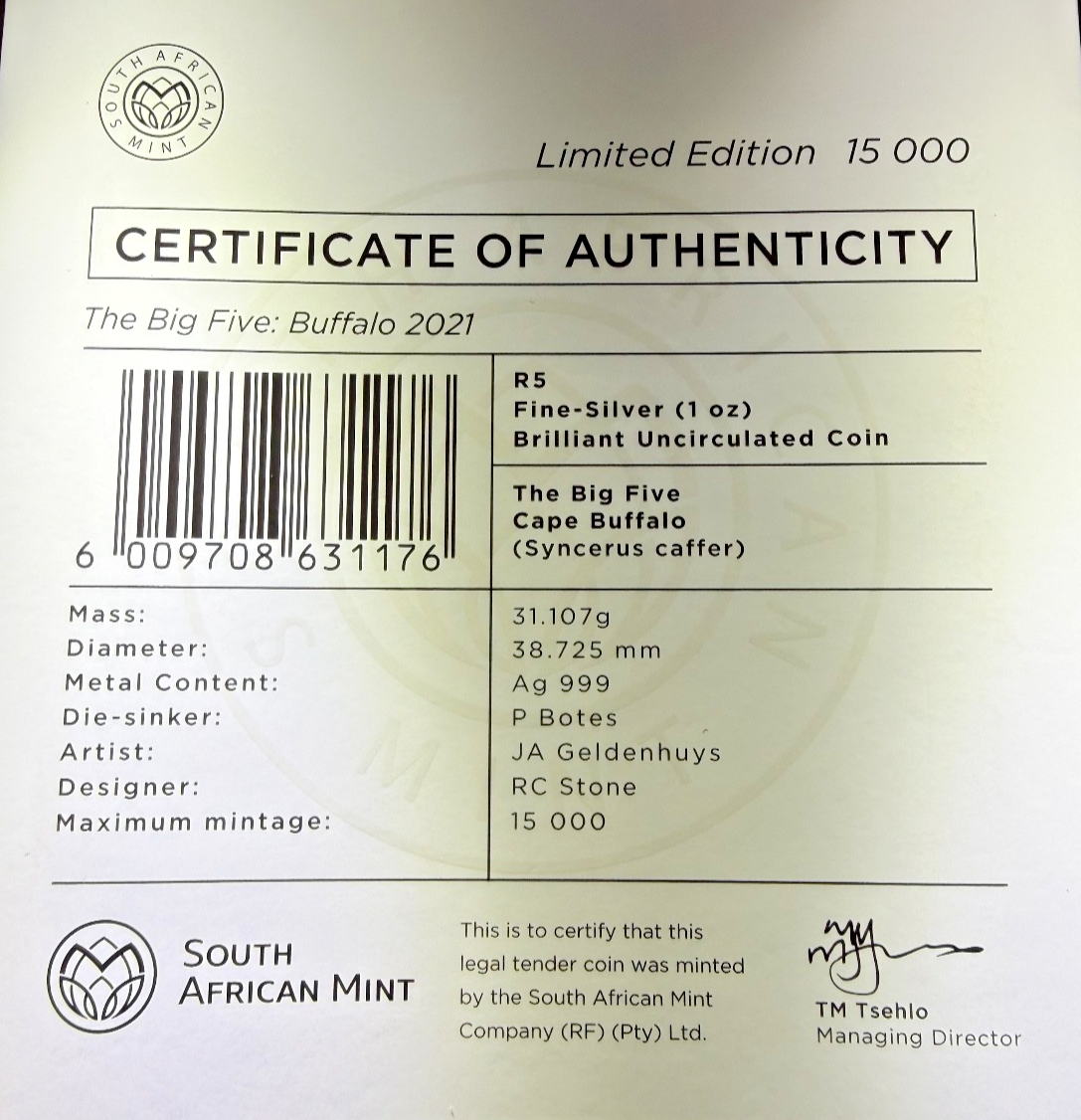 2021 South African Big Five Series 1 Buffalo
