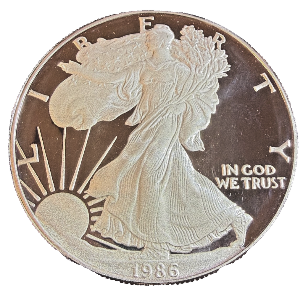 U.S. Mint 1986 American Eagle Proof 1 oz .999 Silver Coin w/ Box & Certificate