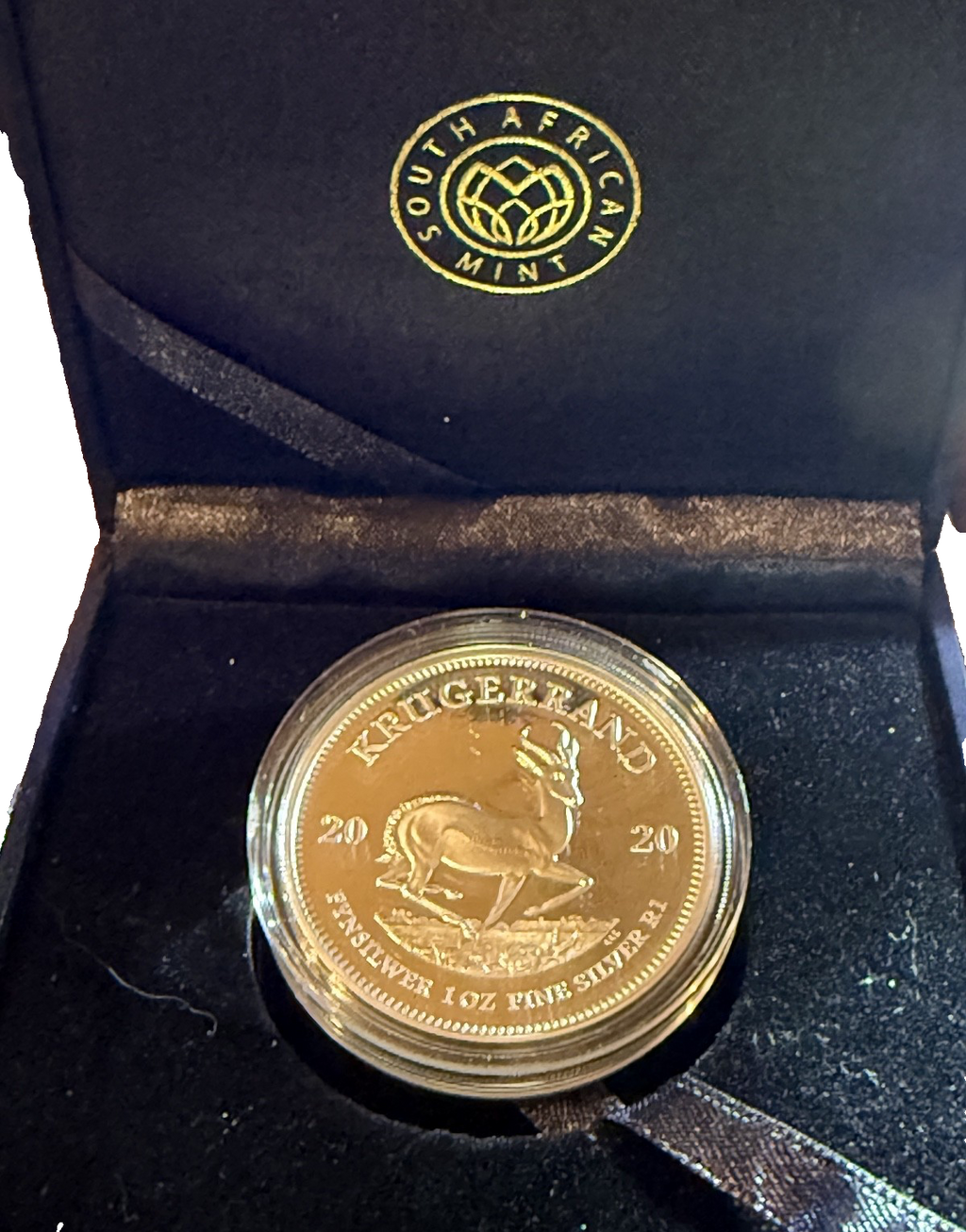 2020 SILVER SOUTH AFRICA PROOF KRUGERRAND 1 OZ COIN BOX COA